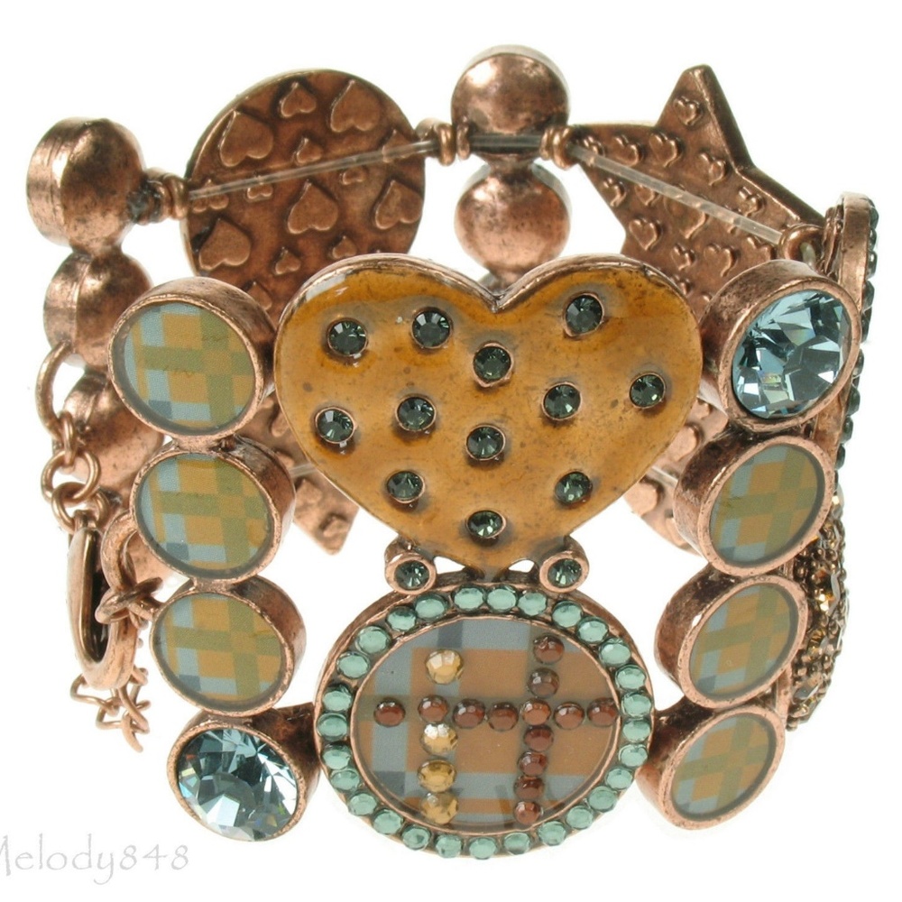 PILGRIM ENAMELED GOLD BRACELET WITH RHINESTONES
